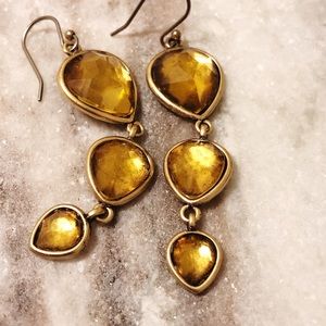 Golden Amber Etched Earrings